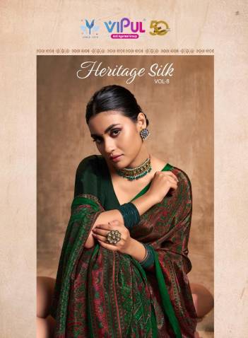 Heritage Silk Vol 8 By Vipul Fancy Crape Saree Collection